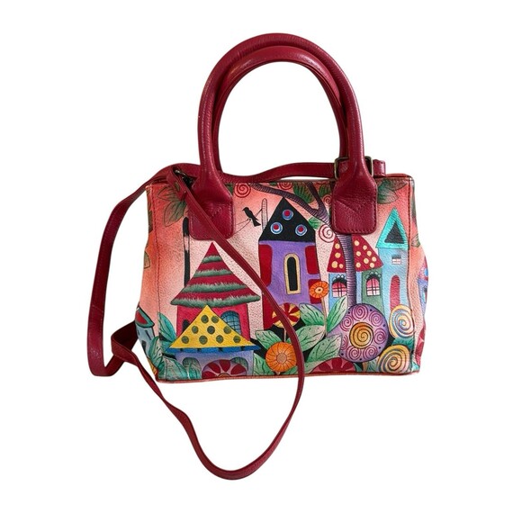 Anna by Anuschka Women's Genuine Leather Convertible Tote Crossbody Village - Picture 2 of 12